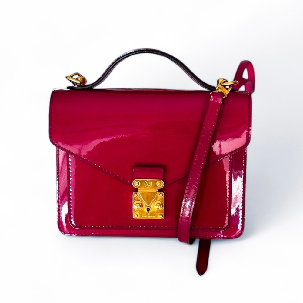 ✦ Louis Vuitton Monceau BB Fuchsia Patent Leather Top Handle Crossbody Bag ✦